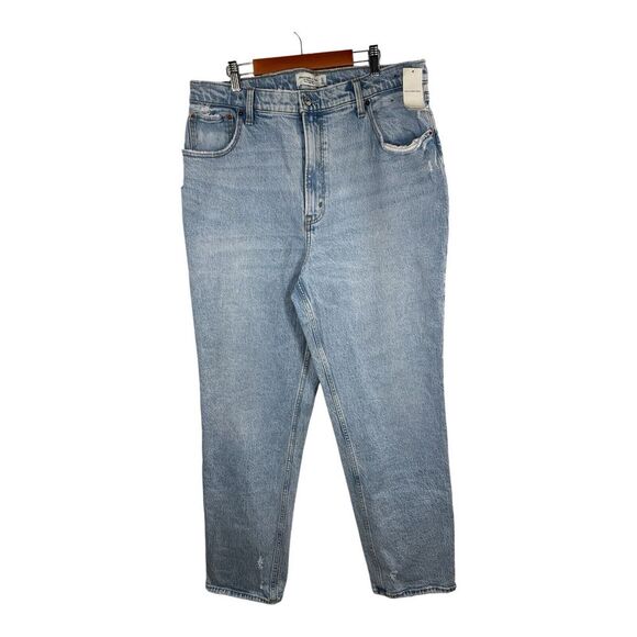 Abercrombie & Fitch Denim - Abercrombie & Fitch Women's Jeans Size 33/16R 90s Straight High Rise Acid Wash